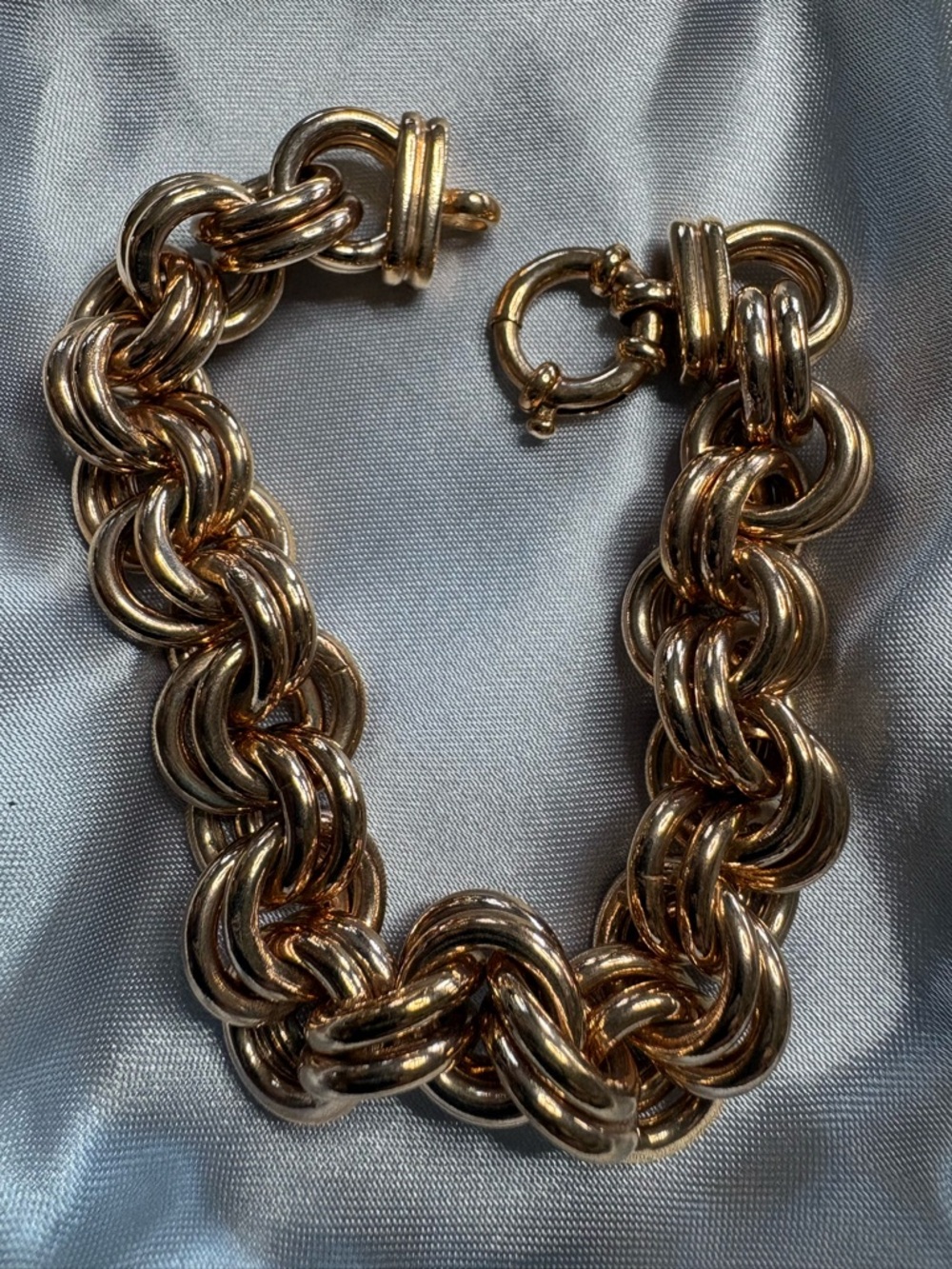 😎🌺Bracelet Milor Chunky Bronze Double Rolo Multi-Link, stamped Milor Bronze